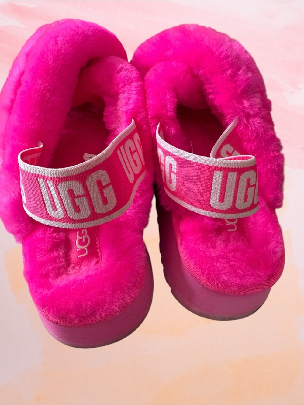UGG Disco Cross Slide Taffy Pink Platform Sandals Slippers Slingback Size 7 - Picture 11 of 16